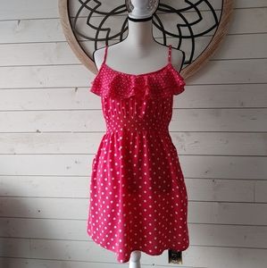 Elle Red Polka Dot Dress L